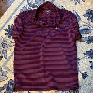 Boys Vineyard Vines Navy and Red Striped Polo